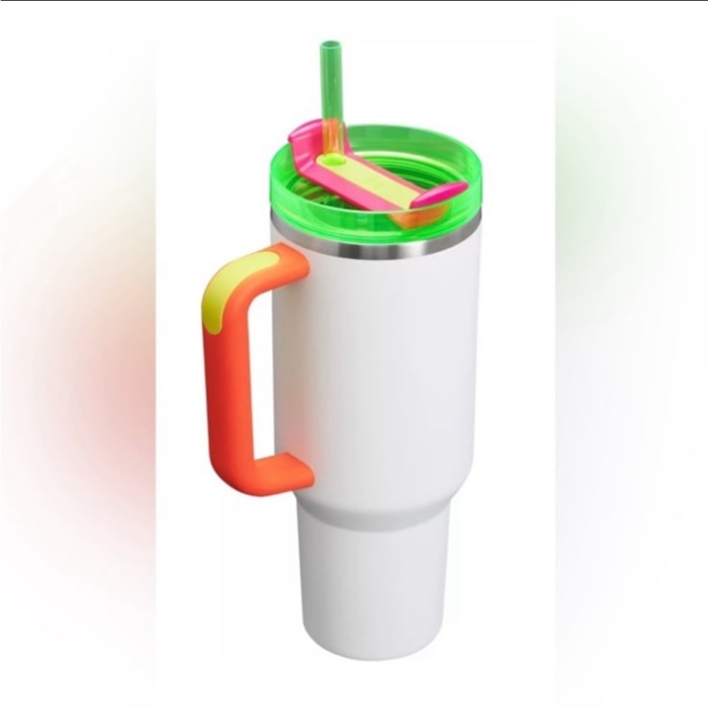 Stanley 40 oz. Quencher H20 FlowState Tumbler Spring Fling Collection Neon White - Picture 6 of 13